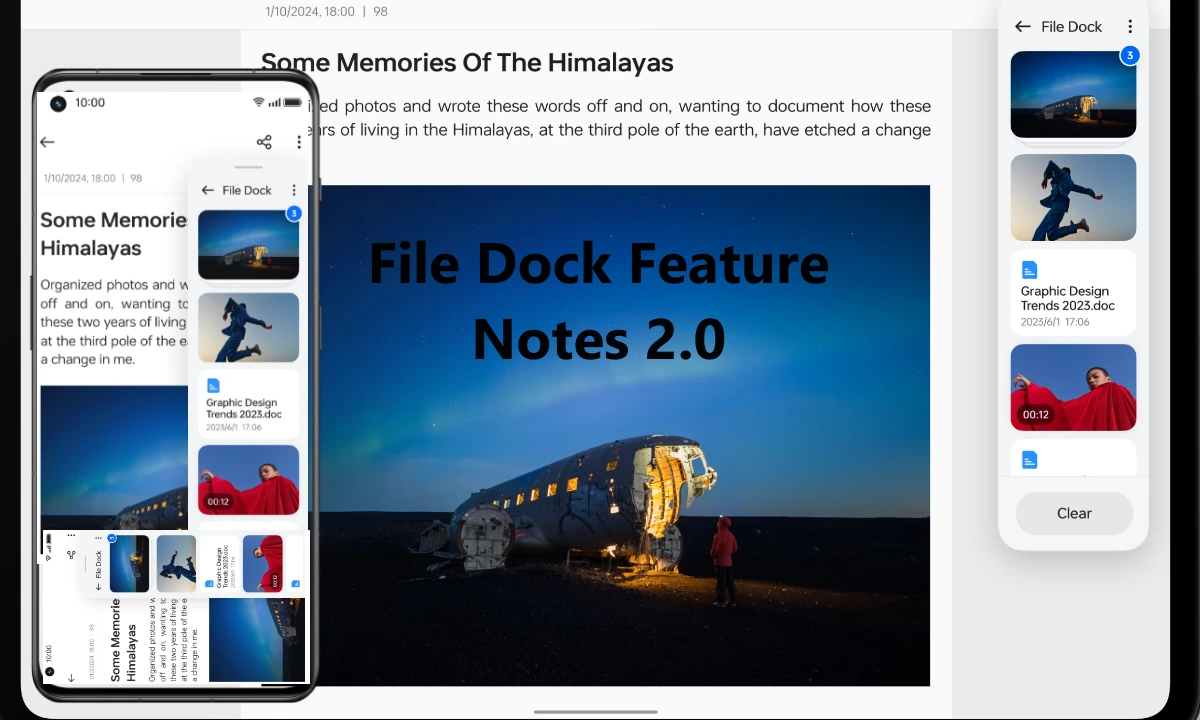 Notes 2.0 File Dock feature
